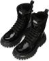 Dolce & Gabbana Kids logo-plaque patent-leather combat boots Black - Thumbnail 4