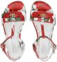 Dolce & Gabbana Kids logo-plaque poppy-print sandals Red - Thumbnail 4