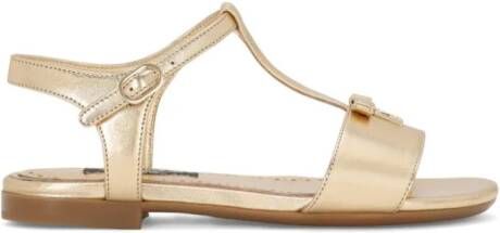Dolce & Gabbana Kids logo-plaque sandals Gold