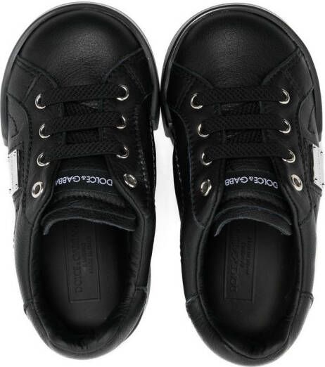 Dolce & Gabbana Kids logo-print lace-up sneakers Black