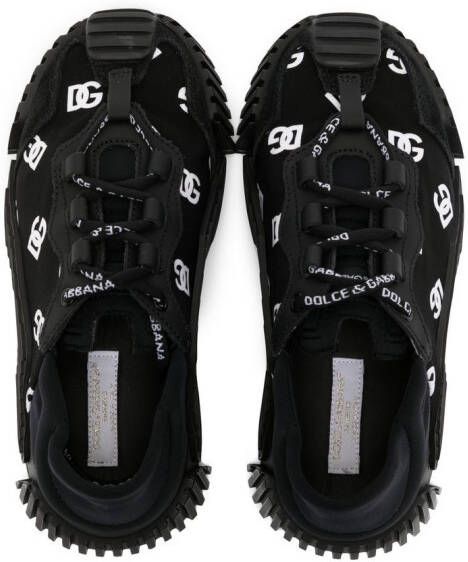 Dolce & Gabbana Kids logo-print lace-up sneakers Black