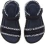 Dolce & Gabbana Kids logo-print leather sandals Blue - Thumbnail 4