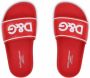 Dolce & Gabbana Kids logo-print leather slides Red - Thumbnail 4