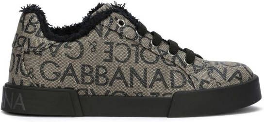 Dolce & Gabbana Kids Portofino logo-jacquard sneakers Black