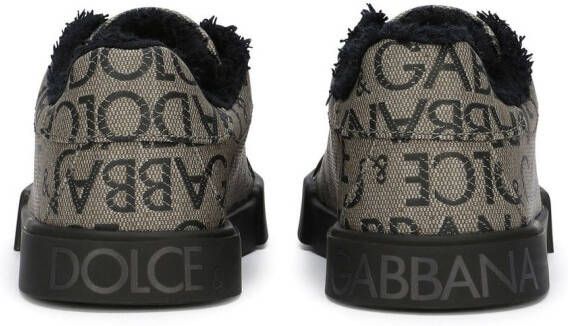 Dolce & Gabbana Kids Portofino logo-jacquard sneakers Black