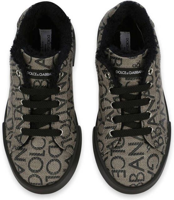 Dolce & Gabbana Kids Portofino logo-jacquard sneakers Black