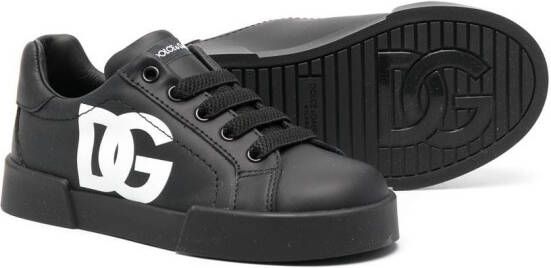 Dolce & Gabbana Kids Portofino Light logo-tag sneakers Black