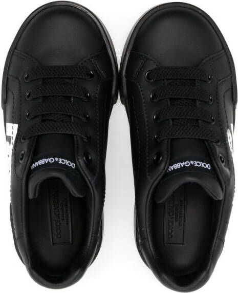 Dolce & Gabbana Kids Portofino Light logo-tag sneakers Black