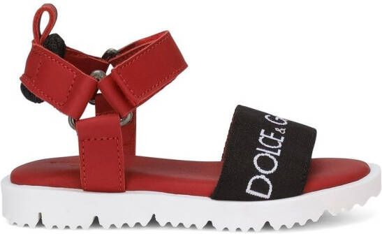 Dolce & Gabbana Kids logo-print open-toe sandals Red