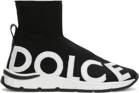 Dolce & Gabbana Kids logo-print sock-style sneakers Black