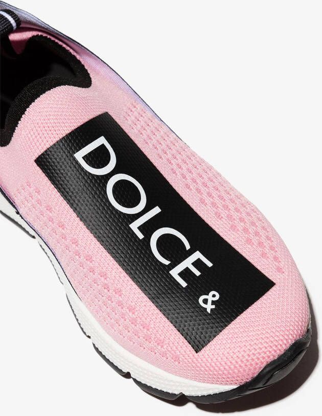Dolce & Gabbana Kids logo-print sock-style sneakers Pink