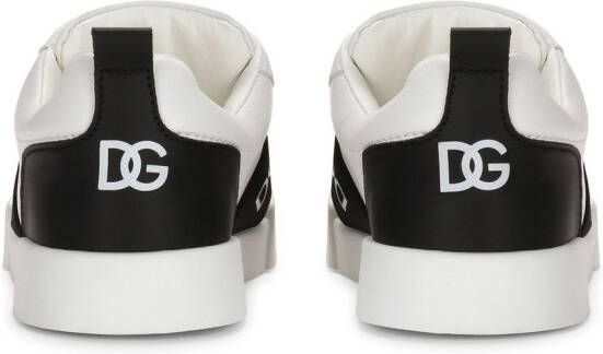 Dolce & Gabbana Kids Portofino leather slip-on sneakers White