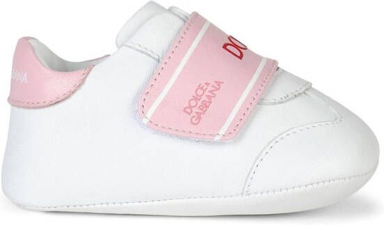 Dolce & Gabbana Kids logo-tape leather sneakers White