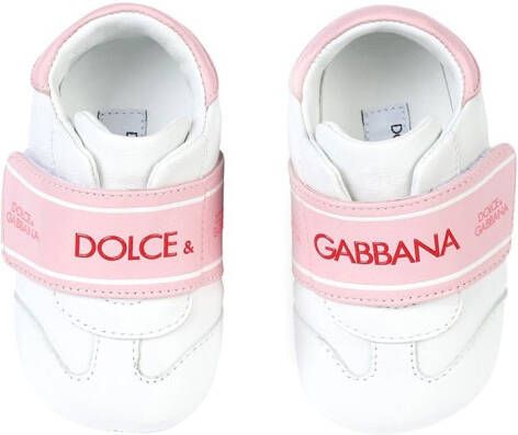 Dolce & Gabbana Kids logo-tape leather sneakers White