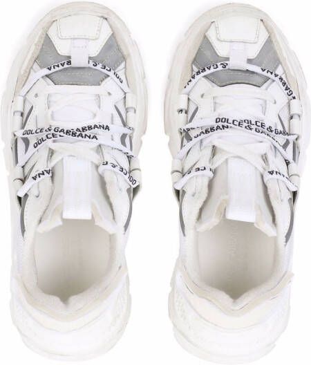 Dolce & Gabbana Kids low-top logo lace-through sneakers White
