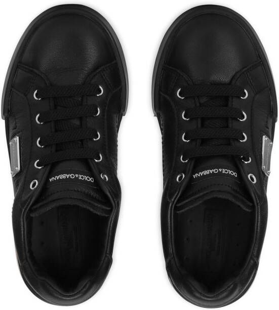 Dolce & Gabbana Kids Portofino Light leather sneakers Black