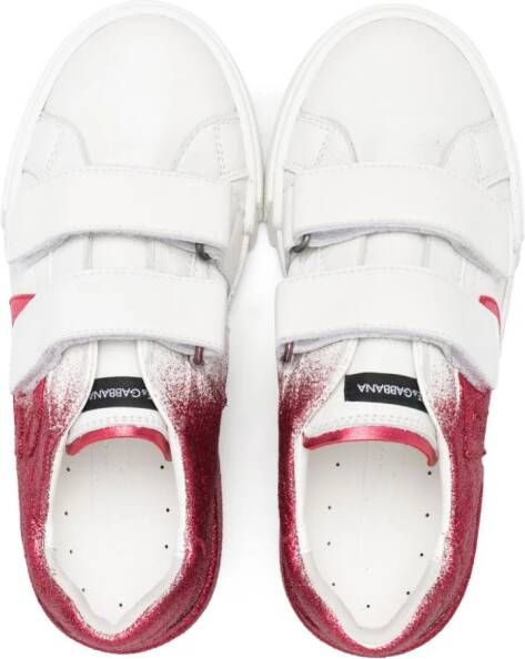 Dolce & Gabbana Kids Maiolica glitter-detailing leather sneakers White