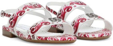 Dolce & Gabbana Kids Majolica-print buckled sandals Multicolour