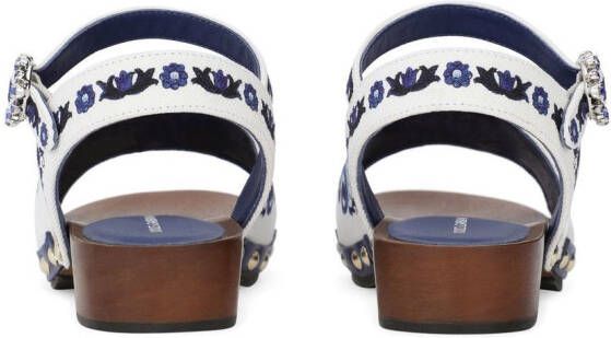Dolce & Gabbana Kids Majolica-print clog sandals White