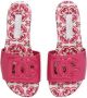 Dolce & Gabbana Kids Majolica-print leather slides Pink - Thumbnail 4