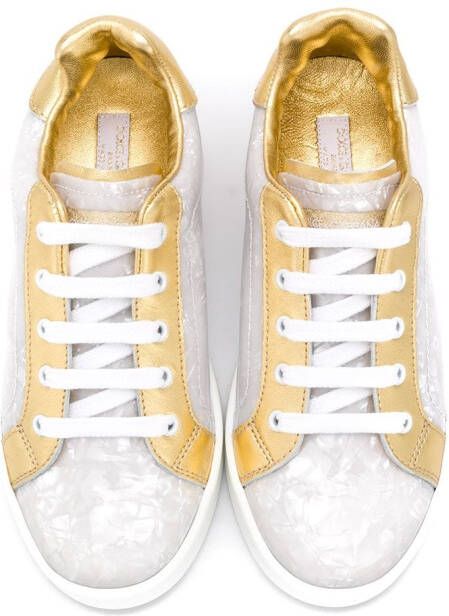 Dolce & Gabbana Kids metallic panelled trainers White