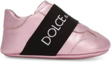 Dolce & Gabbana Kids leather slip-on sneakers Pink