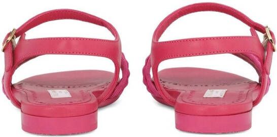 Dolce & Gabbana Kids DG-logo woven leather sandals Pink