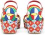 Dolce & Gabbana Kids Carretto-print ankle-strap wedges Red - Thumbnail 3