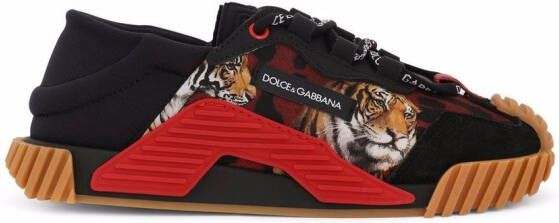 Dolce & Gabbana Kids NS1 tiger-print sneakers Black