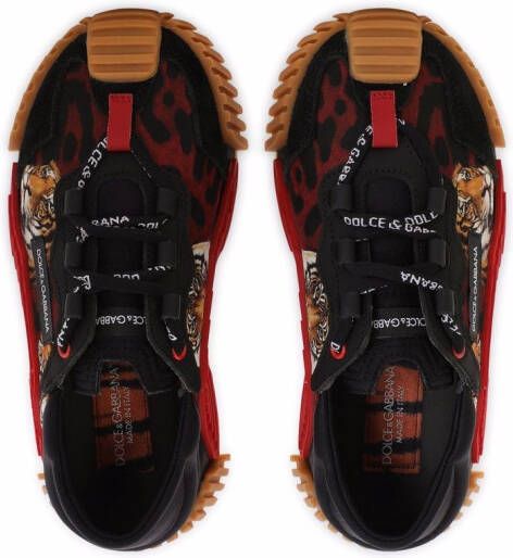 Dolce & Gabbana Kids NS1 tiger-print sneakers Black