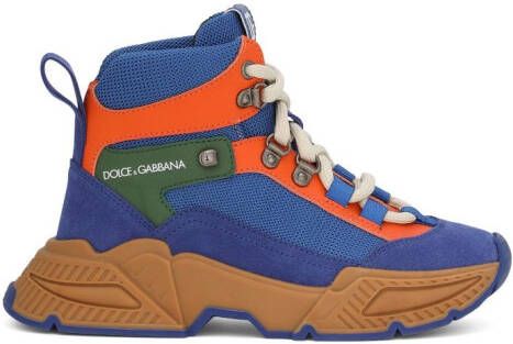 Dolce & Gabbana Kids panelled high-top sneakers Blue