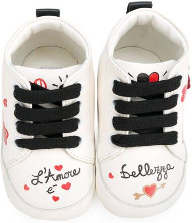 Dolce & Gabbana Kids patched hi-top sneakers White