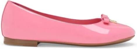 Dolce & Gabbana Kids patent-leather ballerina shoes Pink
