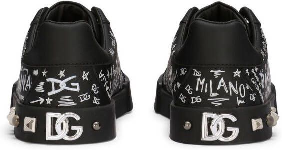 Dolce & Gabbana Kids Portofino Graffiti logo-print sneakers Black