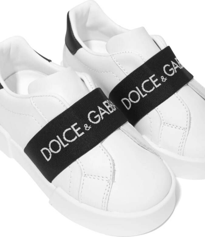 Dolce & Gabbana Kids Portofino low-top leather sneakers White