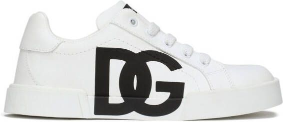 Dolce & Gabbana Kids Portofino low-top leather sneakers White