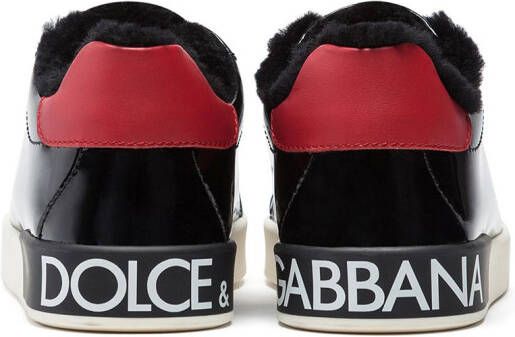 Dolce & Gabbana Kids Portofino patent leather sneakers Black