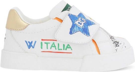 Dolce & Gabbana Kids Portofino Light graffiti-print sneakers White