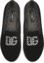 Dolce & Gabbana Kids rhinestone-embellished velvet slippers Black - Thumbnail 3