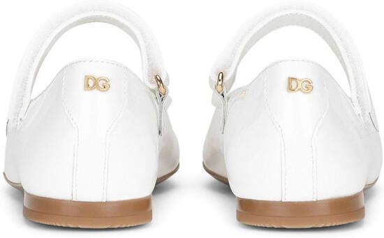 Dolce & Gabbana Kids patent leather ballerina shoes Pink