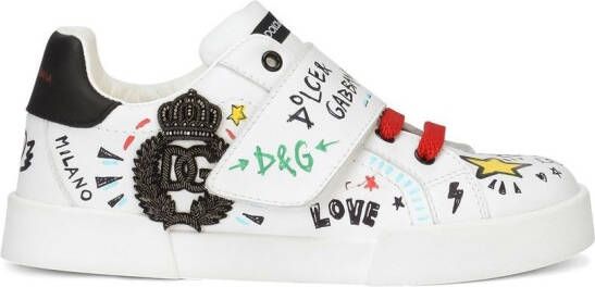 Dolce & Gabbana Kids side logo-print detail sneakers White