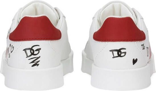 Dolce & Gabbana Kids First Steps Portofino Light poppy-print sneakers White