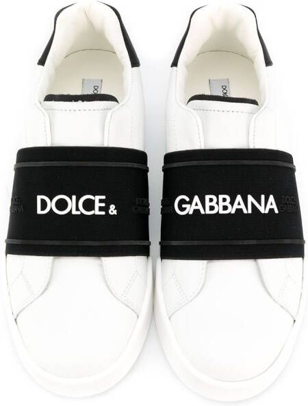 Dolce & Gabbana Kids slip-on logo band sneakers White