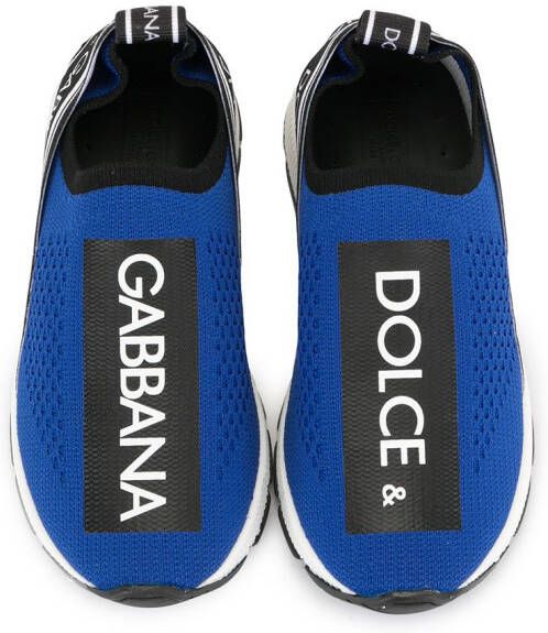 Dolce & Gabbana Kids Sorrento logo-tape slip-on sneakers Blue