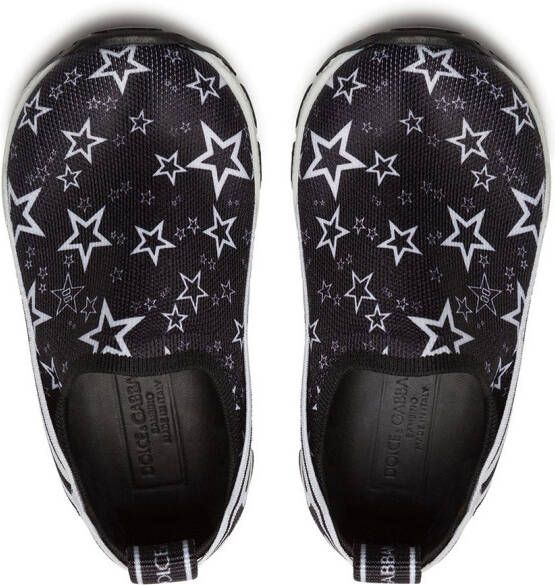 Dolce & Gabbana Kids star-print slip-on trainers Black