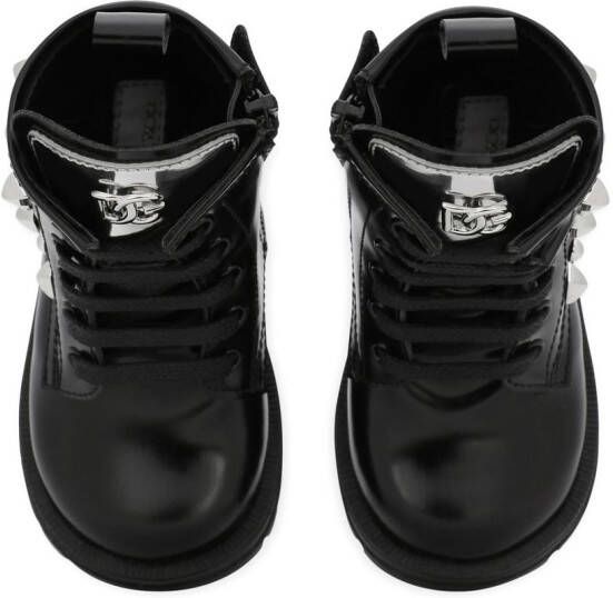 Dolce & Gabbana Kids studded leather ankle boots Black