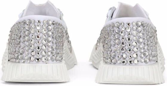 Dolce & Gabbana Kids studded low-top leather sneakers White