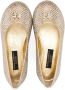 Dolce & Gabbana Kids TEEN crystal embellished ballerina pumps Gold - Thumbnail 3