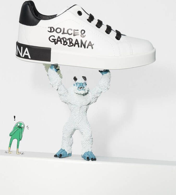 Dolce & Gabbana Kids TEEN logo-print low-top sneakers Blue