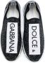 Dolce & Gabbana Kids TEEN rhinestone-embellished slip-on sneakers Black - Thumbnail 3